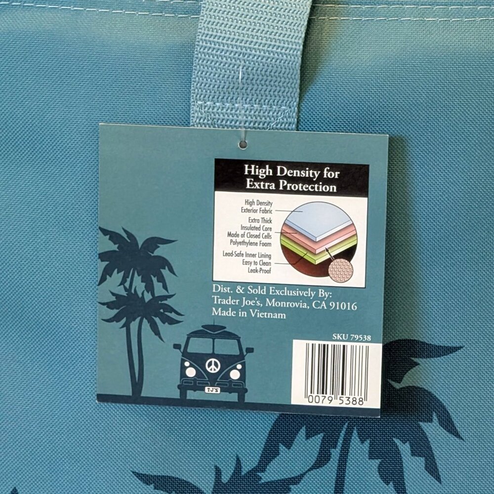 💙 Trader Joe’s large Dusty Blue Insulated Bag- New w/ Tag - Picture 7 of 7